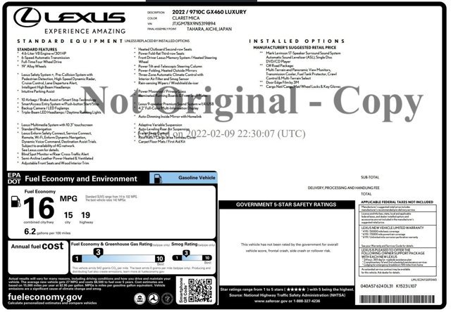 Used 2022 Lexus GX 460 Luxury w/ Off Road Package AWD/4WD image 2