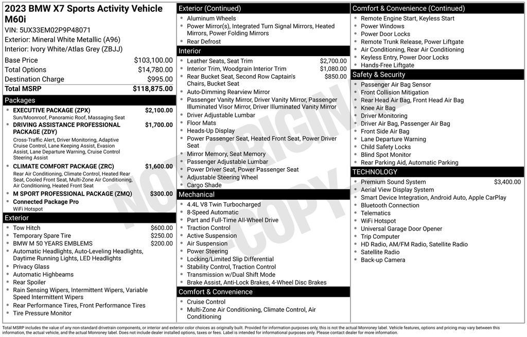 Used 2023 BMW X7 M60i w/ Executive Package AWD/4WD image 2