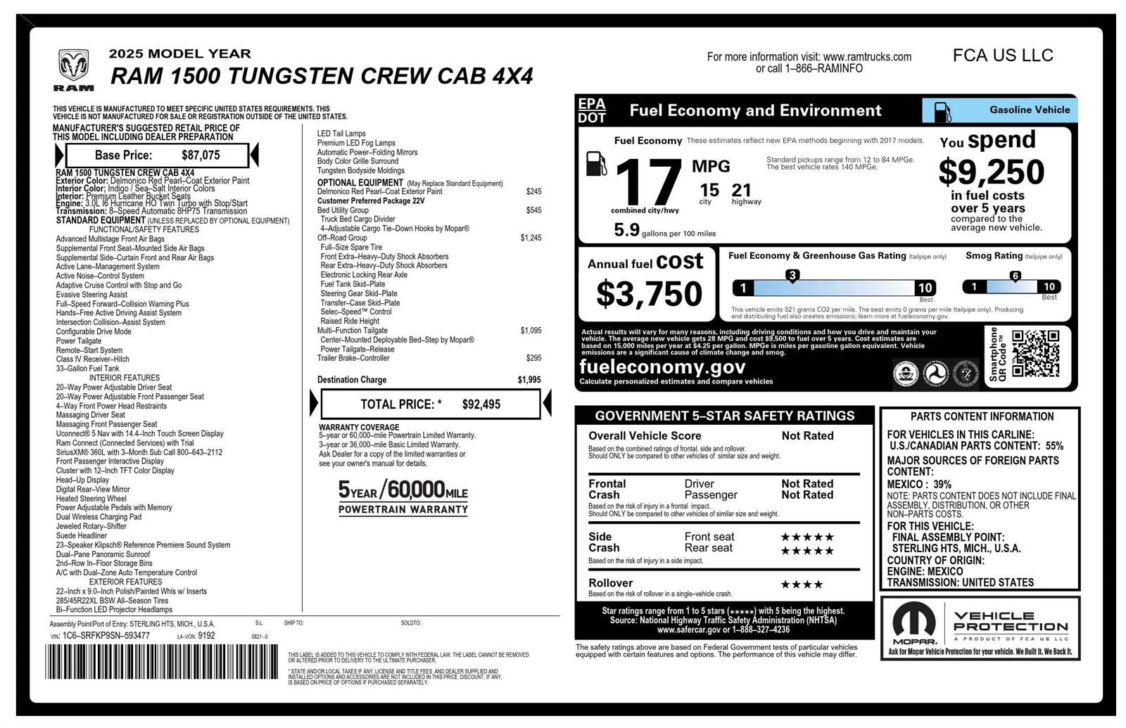 Used 2025 RAM 1500 Tungsten w/ Off Road Group AWD/4WD image 2