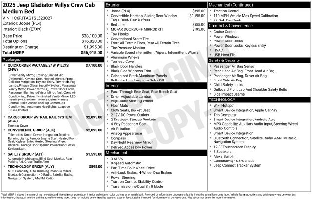 Used 2025 Jeep Gladiator Sport AWD/4WD image 23