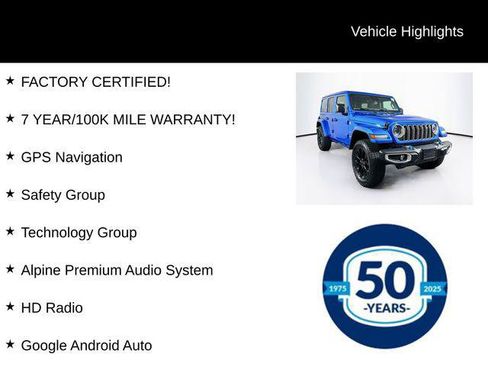 Certified 2024 Jeep Wrangler Unlimited Sahara w/ Technology Group AWD/4WD image 8