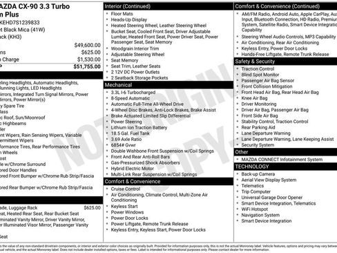 Certified 2025 MAZDA CX-90 3.3 Turbo w/ Premium Plus Pkg AWD/4WD image 9