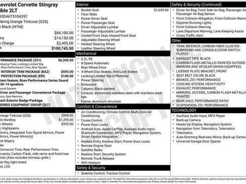 New 2026 Chevrolet Corvette Stingray Preferred Conv w/ Z51 Performance Package RWD image 2