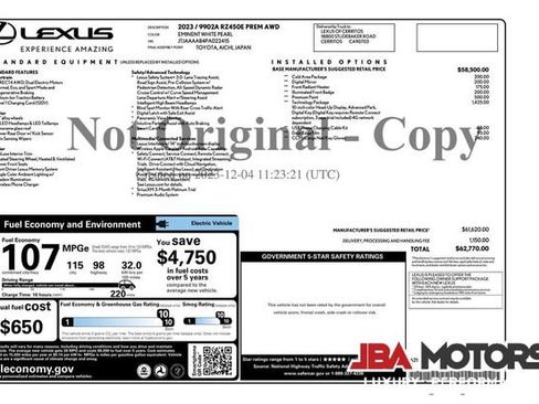 Used 2023 Lexus RZ 450e Premium w/ Technology Package AWD/4WD image 35