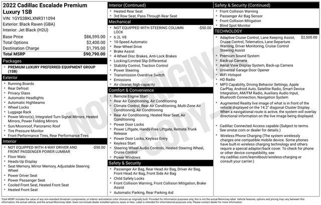 Certified 2022 Cadillac Escalade Premium Luxury RWD image 43