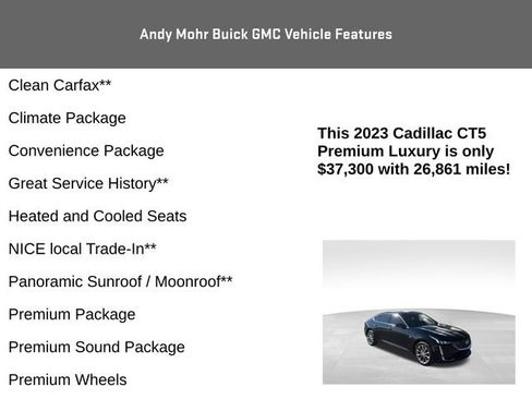 Used 2023 Cadillac CT5 Premium Luxury w/ Parking Package image 8