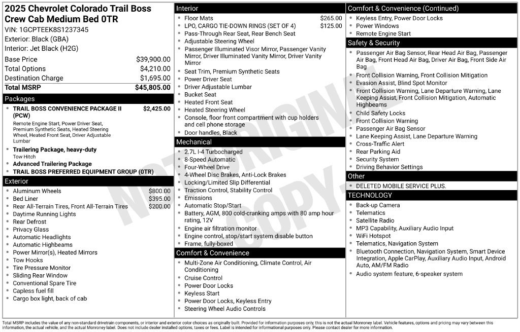 Used 2025 Chevrolet Colorado Trail Boss AWD/4WD image 11