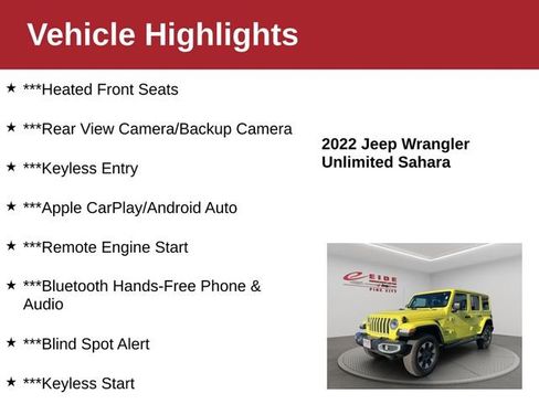 Used 2022 Jeep Wrangler Unlimited Sahara w/ LED Lighting Group image 3