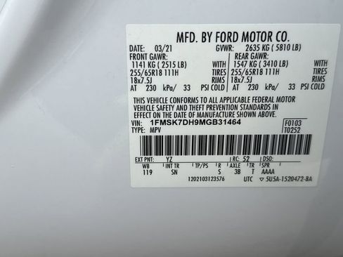 Used 2021 Ford Explorer XLT w/ Equipment Group 202A RWD image 30