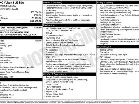 Used 2022 GMC Yukon SLE w/ Gmc Pro Safety Plus Package AWD/4WD image 2