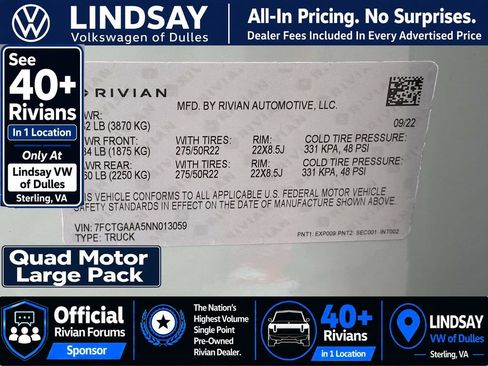 Used 2022 Rivian R1T Adventure AWD/4WD image 30