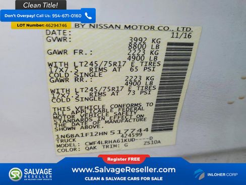 Used 2017 Nissan Titan S image 16