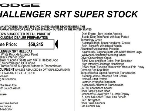 Used 2021 Dodge Challenger SRT Super Stock RWD image 17