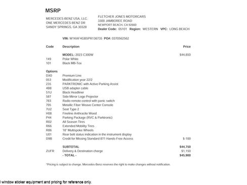 Used 2023 Mercedes-Benz C 300 C 300 Sedan image 2