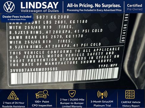 Certified 2024 Volkswagen Tiguan SE R-Line AWD/4WD image 27