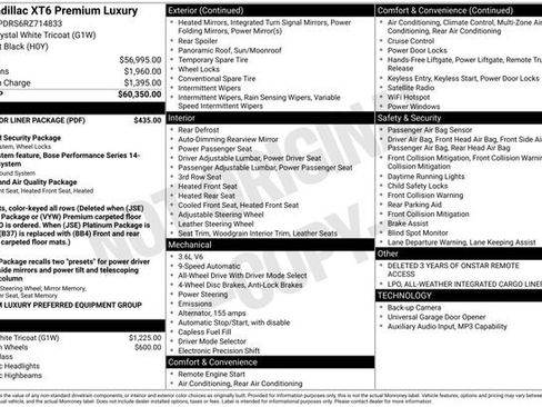 Certified 2024 Cadillac XT6 Premium Luxury w/ LPO, Floor Liner Package image 7