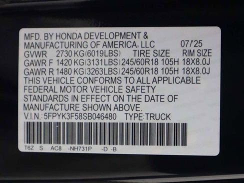 New 2025 Honda Ridgeline RTL image 59