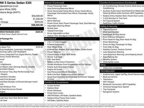 Used 2023 BMW 530i w/ Convenience Package image 46