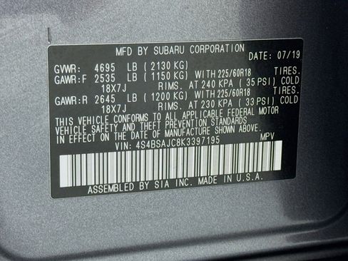 Used 2019 Subaru Outback 2.5i Limited w/ Popular Package #2 image 23