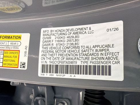 New 2026 Honda Accord EX-L image 17