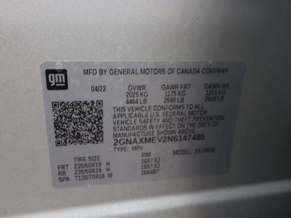 Used 2022 Chevrolet Equinox RS w/ RS Leather Package FWD image 27