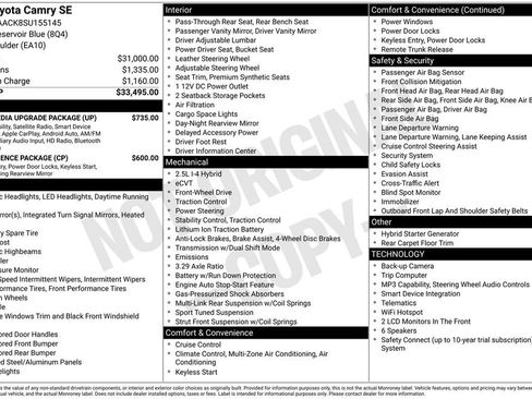 Used 2025 Toyota Camry SE w/ Multimedia Upgrade Package FWD image 37