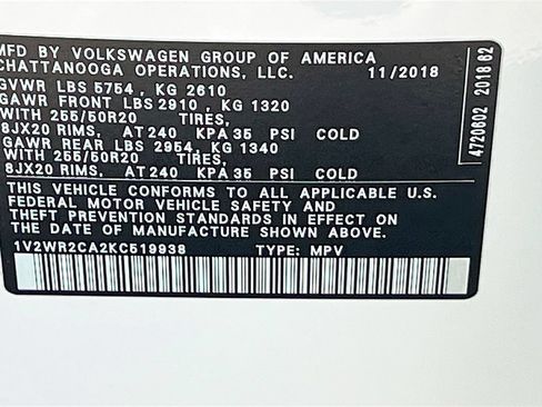 Used 2019 Volkswagen Atlas SE FWD image 33