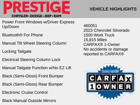 Used 2023 Chevrolet Silverado 1500 W/T w/ WT Value Package image 10