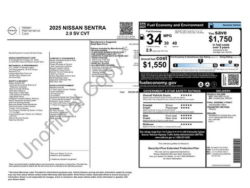 Used 2025 Nissan Sentra SV w/ All-Weather Package FWD image 31