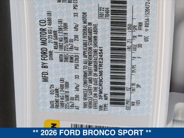 New 2026 Ford Bronco Sport Outer Banks w/ Outer Banks Tech Package+ AWD/4WD image 23