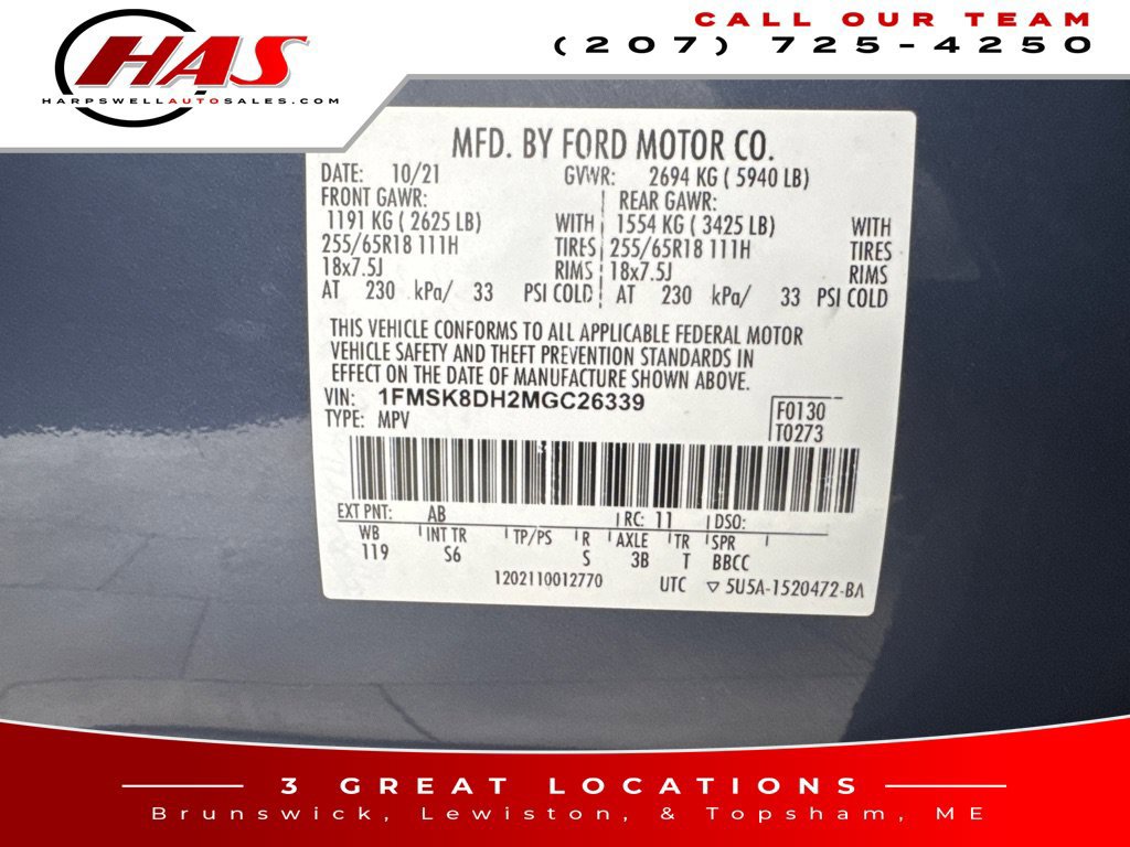 Used 2021 Ford Explorer XLT w/ Equipment Group 202A AWD/4WD image 19