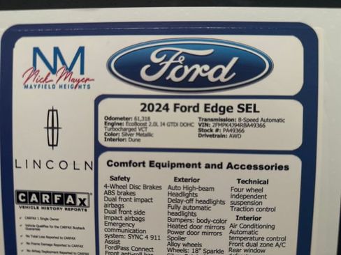 Used 2024 Ford Edge SEL AWD/4WD image 34