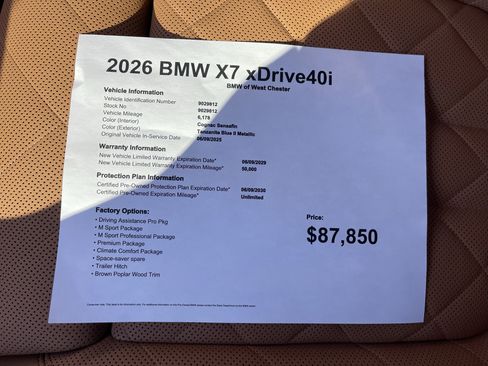 Certified 2026 BMW X7 xDrive40i w/ M Sport Package image 20