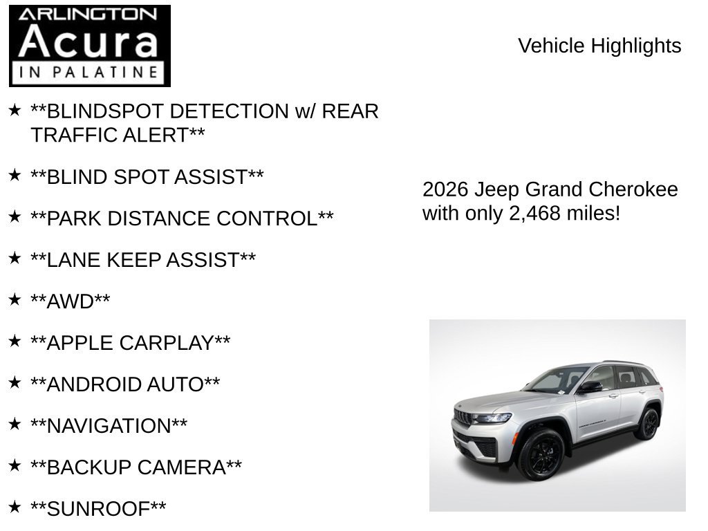 Used 2026 Jeep Grand Cherokee Altitude AWD/4WD image 8