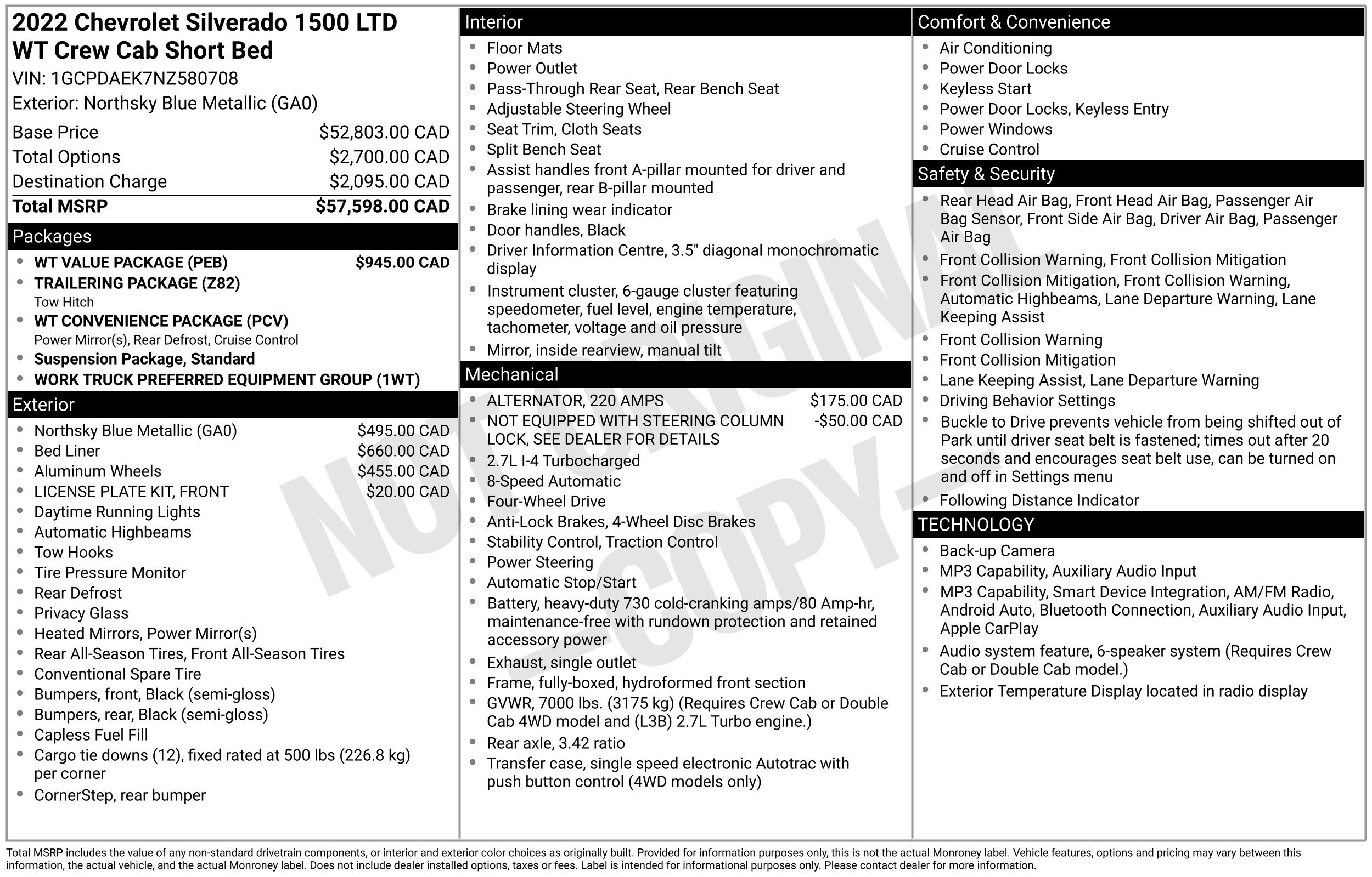 Used 2022 Chevrolet Silverado 1500 W/T w/ WT Value Package AWD/4WD image 2