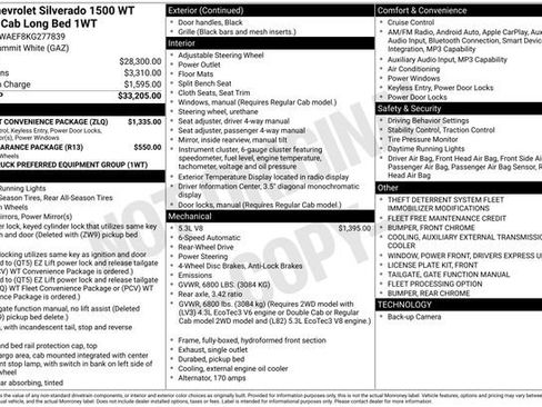 Used 2019 Chevrolet Silverado 1500 W/T w/ WT Fleet Convenience Package RWD image 2