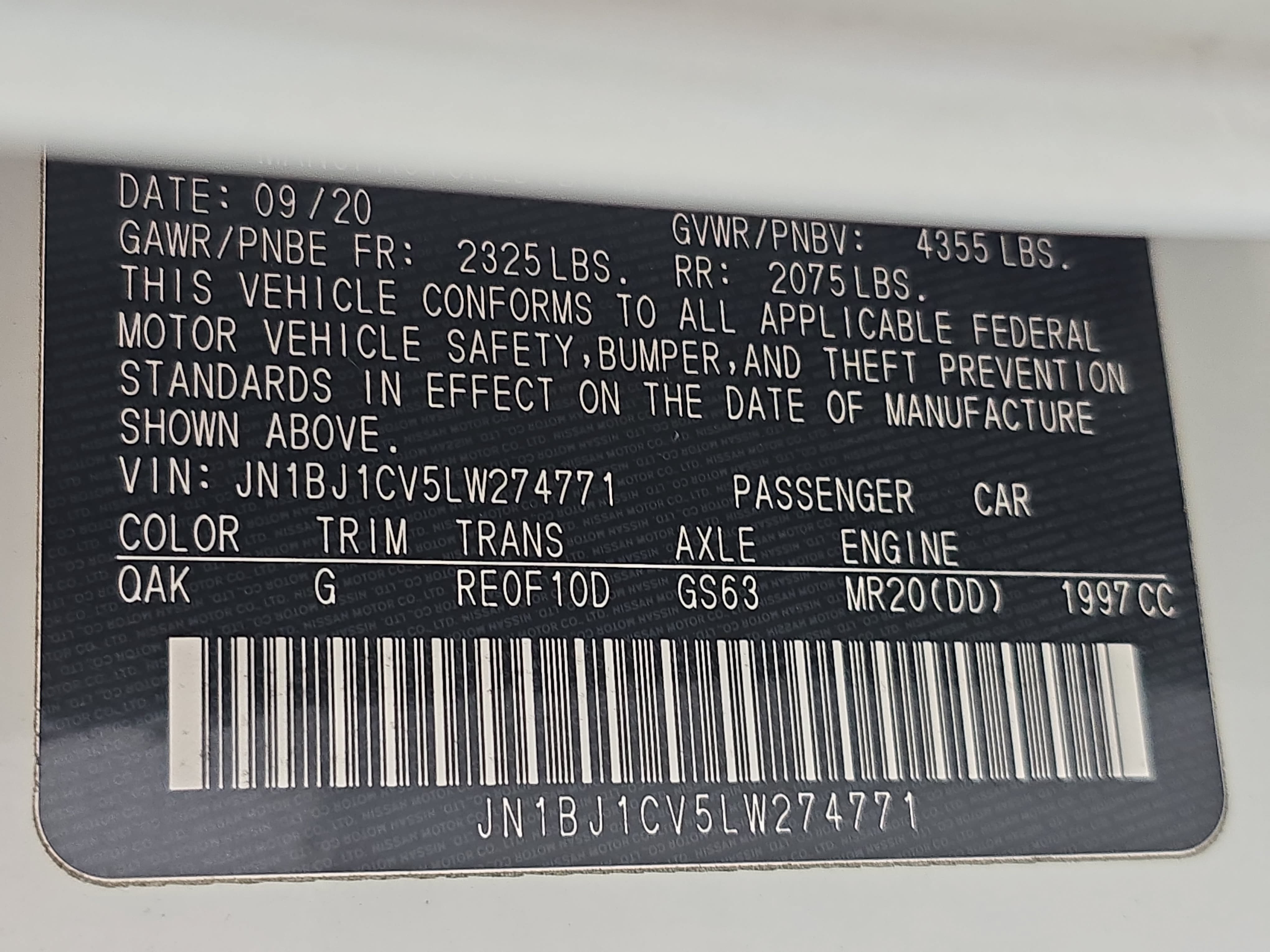 Used 2020 Nissan Rogue Sport S w/ Appearance Package FWD image 34