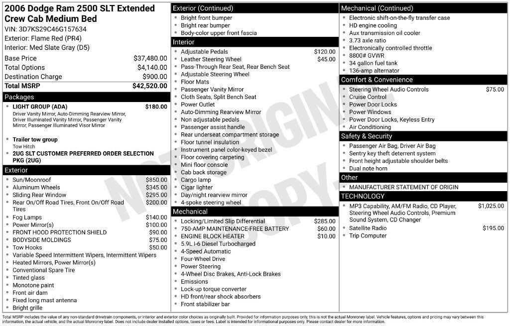 Used 2006 Dodge Ram 2500 Truck SLT w/ Light Group AWD/4WD image 36