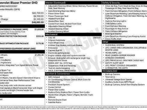 Used 2021 Chevrolet Blazer Premier w/ Driver Confidence II Package image 26