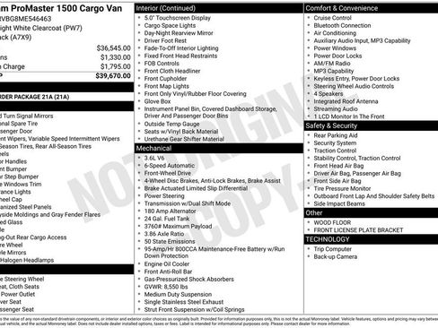 Used 2021 RAM ProMaster 1500 FWD image 10