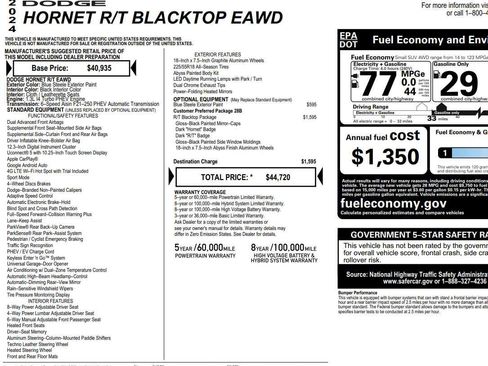 New 2024 Dodge Hornet R/T w/ R/T Blacktop Package image 28