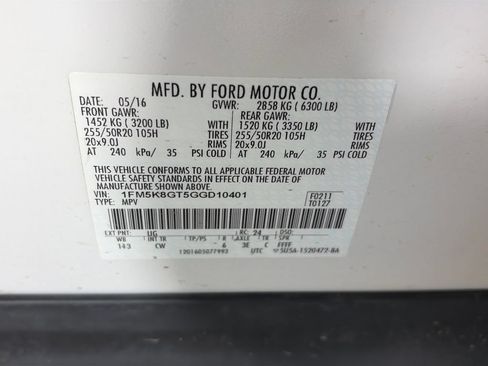 Used 2016 Ford Explorer Sport w/ Equipment Group 401A AWD/4WD image 9