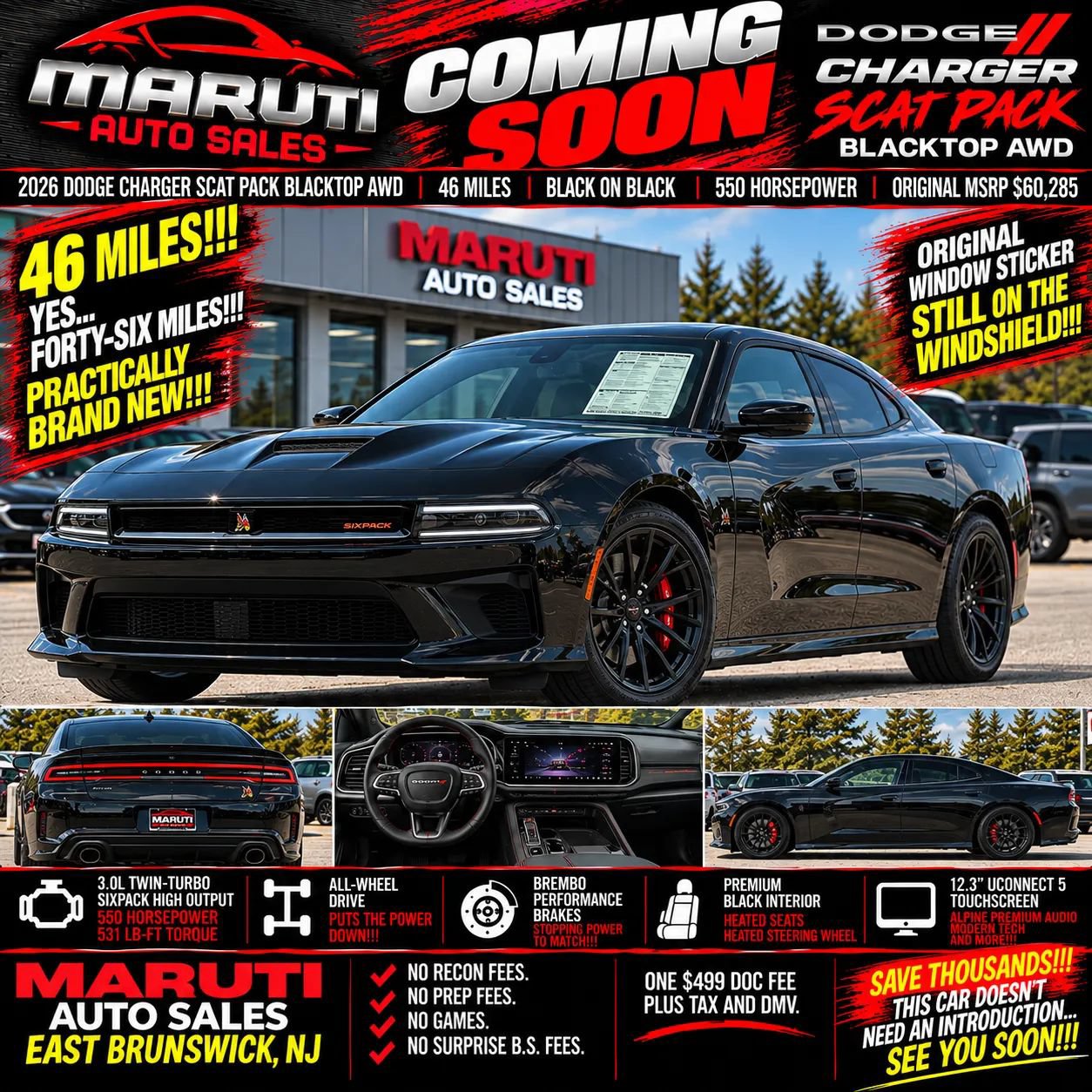 Used 2026 Dodge Charger Scat Pack w/ Blacktop Package AWD/4WD image 1