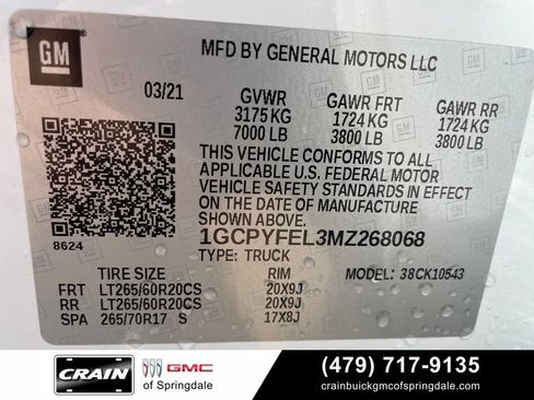 Used 2021 Chevrolet Silverado 1500 LT Trail Boss w/ Convenience Package II AWD/4WD image 32