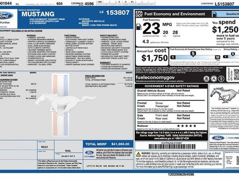 Used 2020 Ford Mustang Premium w/ Black Accent Package image 2