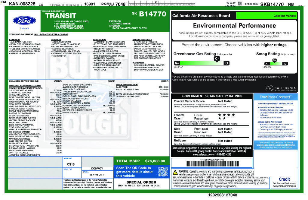 Used 2025 Ford Transit 350 148 High Roof Extended AWD w/ Upfitter Package image 32