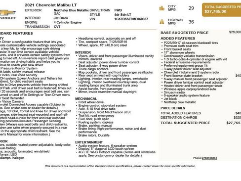 Used 2021 Chevrolet Malibu LT image 3