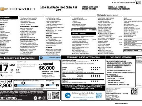 New 2026 Chevrolet Silverado 1500 RST w/ RST All Star Premium Package AWD/4WD image 2