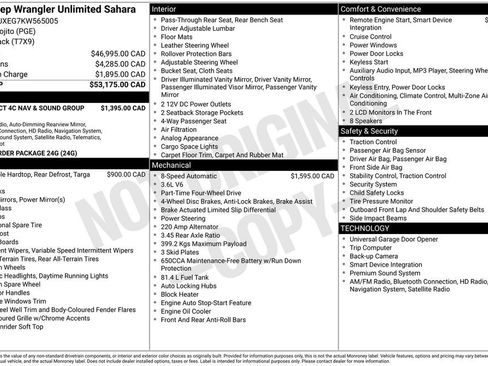 Used 2019 Jeep Wrangler Unlimited Sahara w/ Uconnect 4C Nav & Sound Group image 6