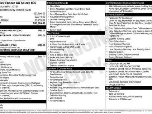 Used 2023 Buick Encore GX Select w/ Sport Touring Package FWD image 7
